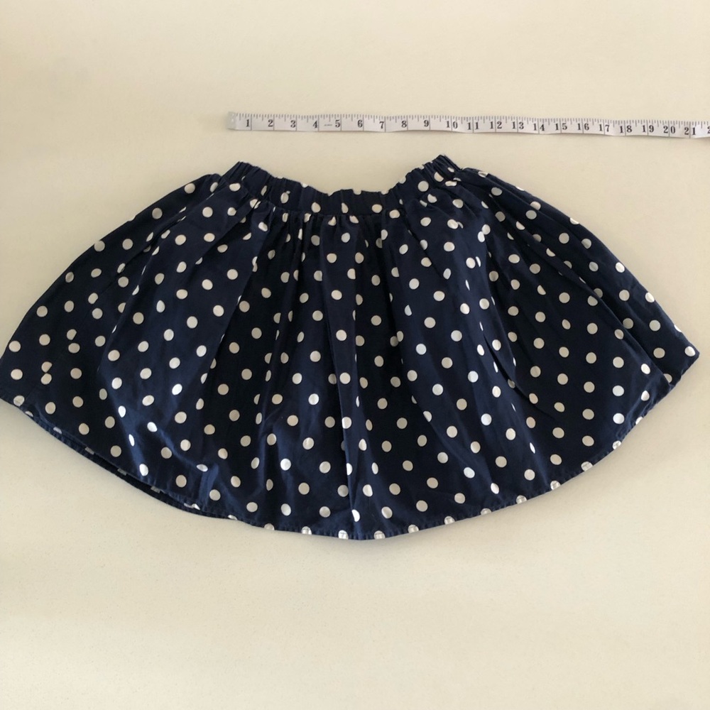 Girls Medium Navy and White Polka Dot Preppy Skirt the Children’s Place